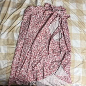 Pink Floral Cute Maxi Wrap Skirt